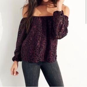 Hollister Lace Off The Shoulder Top